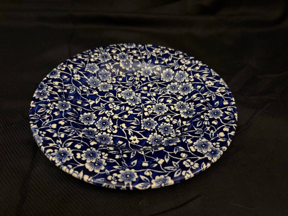 Queens Blue Ditsy Floral Dessert Salad Plate 7.5” x 7.5”  Shabby Cottage